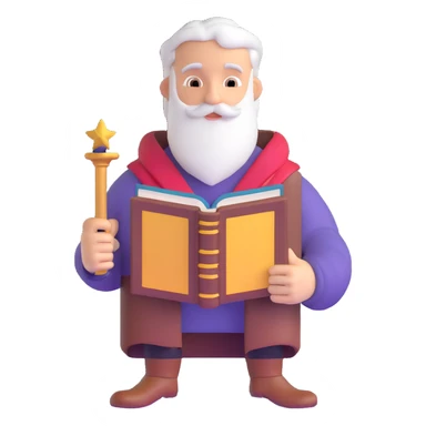 storyteller with magical book sticker