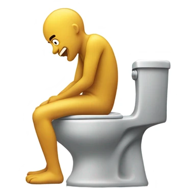 man sitting on toilet throwing up sticker