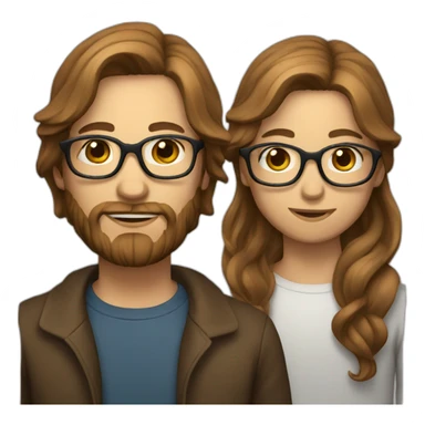 Scandinavian with long brown hair medium beard and glasses sticker