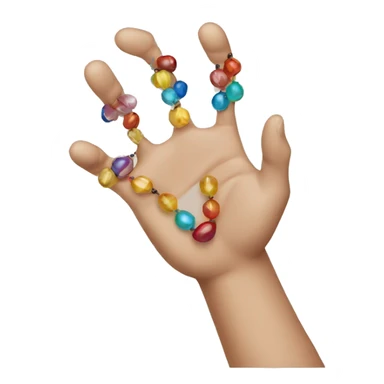 Open hands with beads sticker