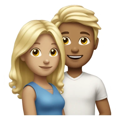 Blond woman with blonde little boy and blonde girl sticker