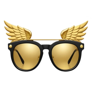 fancy hipster sunglasses with wings sticker