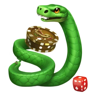 snake playing casino sticker