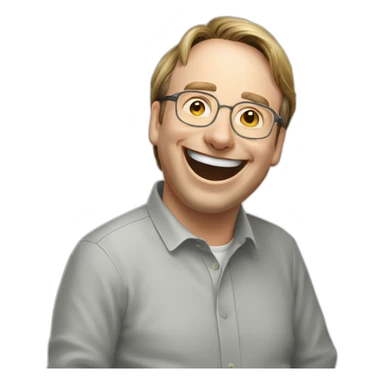 linus torvalds laughing sticker