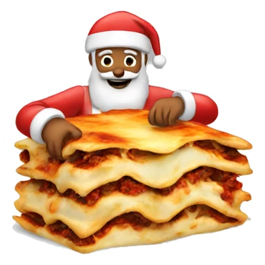 Santa eating lasagne  sticker