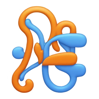 letras "r" y "k" en color azul con dos ondas de wifi arriba a la derecha en color naranja sticker