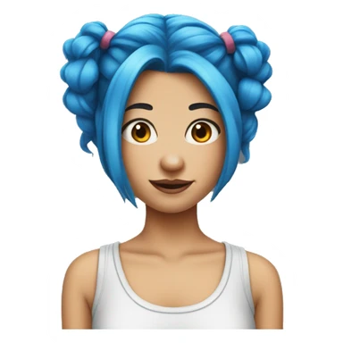 Girl with blue hair and pigtails sticker