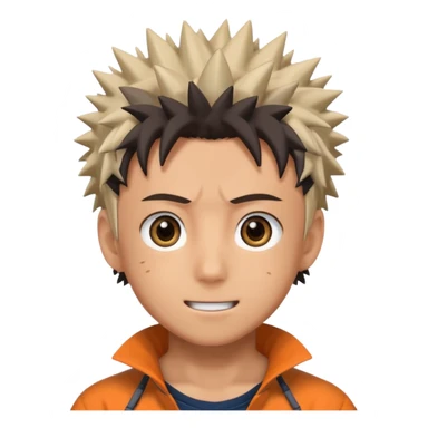 Naruto Anime style happy boy head sticker