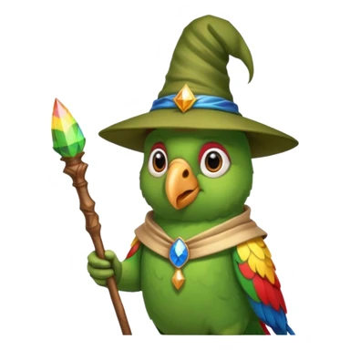 Parrot wizard sticker