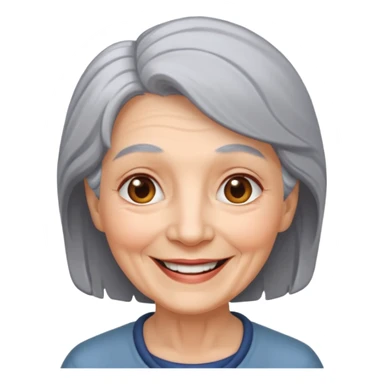 grey hair old woman sticker