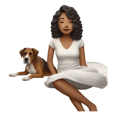 serene moment with dog on bed add birthday cake  sticker