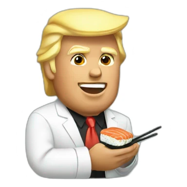 Donald Trump with Sushi sticker