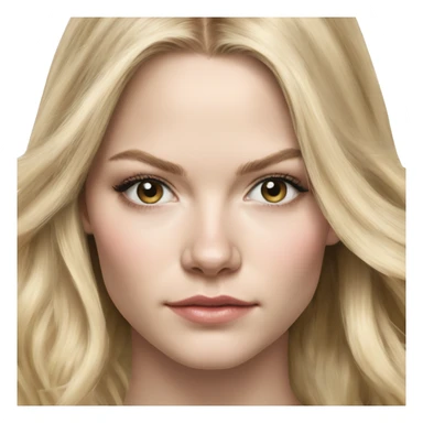 jennifer morrison long blonde hair teenager,grey eyes, hyperreal photoreal portrait sticker