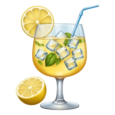 Spritz St-Germain avec citron et glaçons dans un verre cocktail  sticker