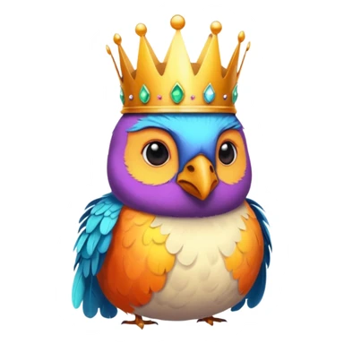 bird with crown and piercings single vibrant colour  sticker