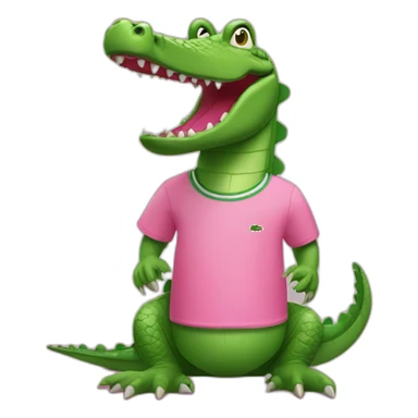 Crocodile with pink Lacoste tshirt sticker