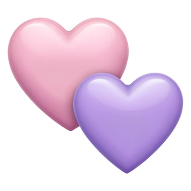 Light pink heart with another light violet heart beside sticker