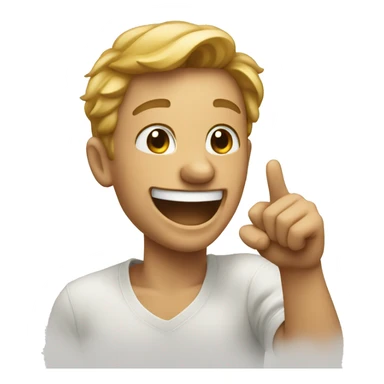 a man laughing and pointing sticker