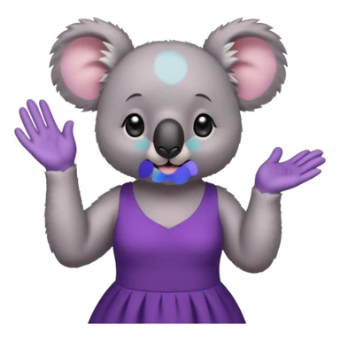 Koala purple drees eyelashe clapping sticker