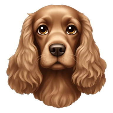 Brown cocker spaniel with tufts of hair sticker