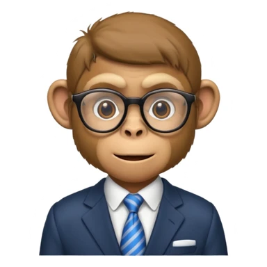 politician monkey with glasses  sticker
