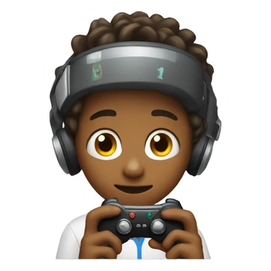 Boy playing video games sticker