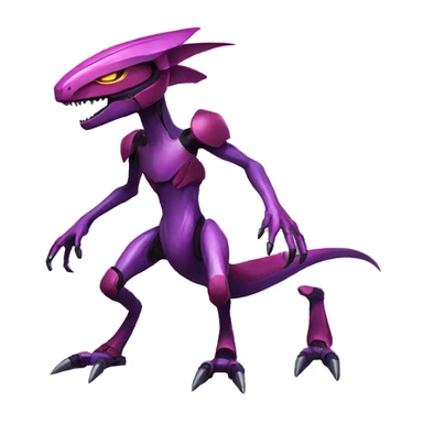 a Genesect-Raptor-Fakémon—hybrid with a futuristic visor-helmet full body sticker