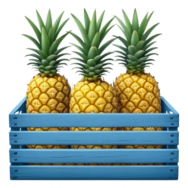 pineapples in a blue crate sticker