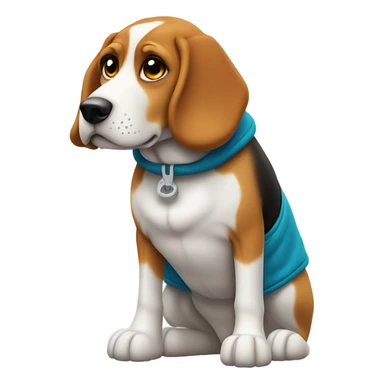 Cold Beagle in winter clothes sticker