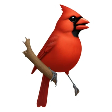 Cardinal bird bites butt sticker