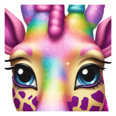 Lisa frank glitter giraffe with eyelashes sticker