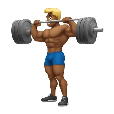 Bodybuilder lifting a barbell sticker