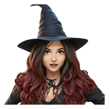 witchy girl with long hair sticker
