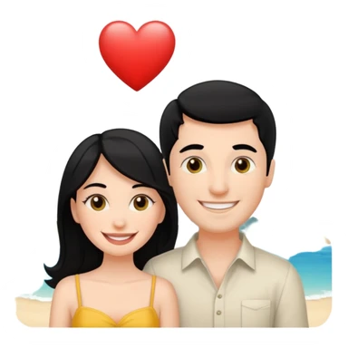 A white woman and man on their honeymoon (black hair) sticker