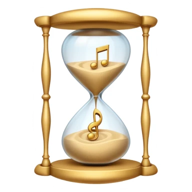 hourglass with a music note inside sticker