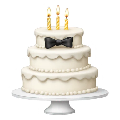 White Happy birthday cake with black bows sticker