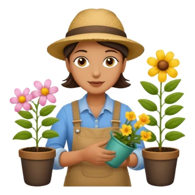 jardinier qui plante des fleurs sticker