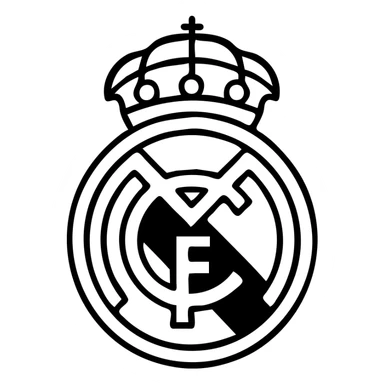Real Madrid logo, simple black outlined icon, no fill sticker