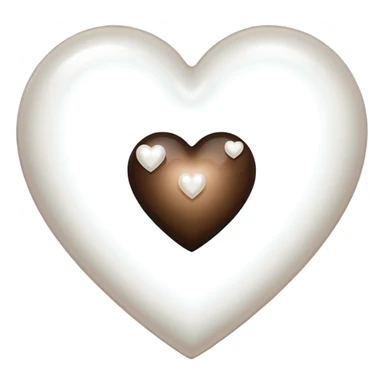 Pearl pale dark brown Transparent Heart sticker