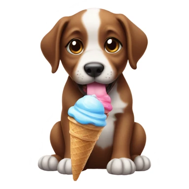 Puppy with ice cream sticker
