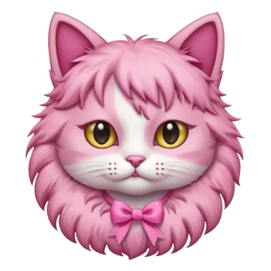 cute pink cat with a ribbon as necklace sticker