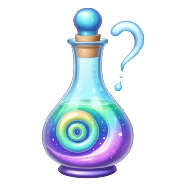Sparkling shiny pastel potion in a magic bottle sticker