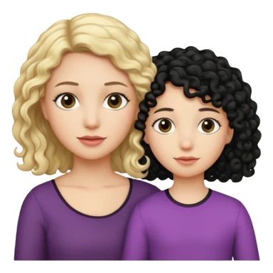 no make the mother have straight blond hair and daughter black culry haikr sticker