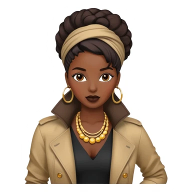 Stylish African woman with trendy clothes, fashionable hairstyle, and modern accessories sticker