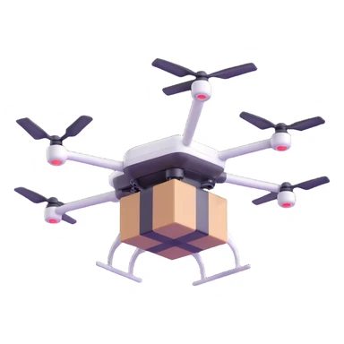delivery drone with package sticker