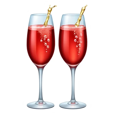 2 glasses of red champagne  sticker