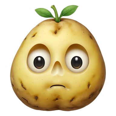 peeled potato vegetable frontal view sticker