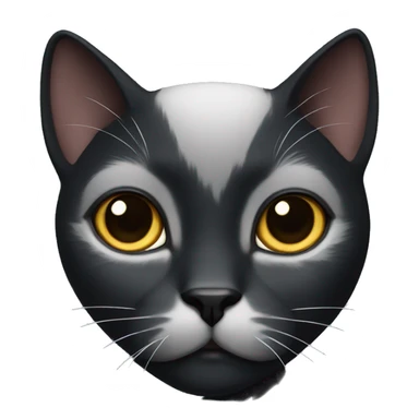 black cat with white chin sticker