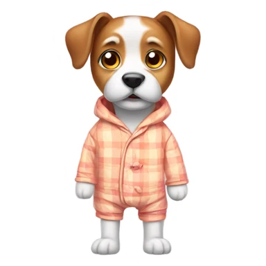 Dog wearing pajamas  sticker