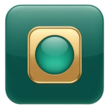 Blank dark Jade and gold style rounded square icon button sticker